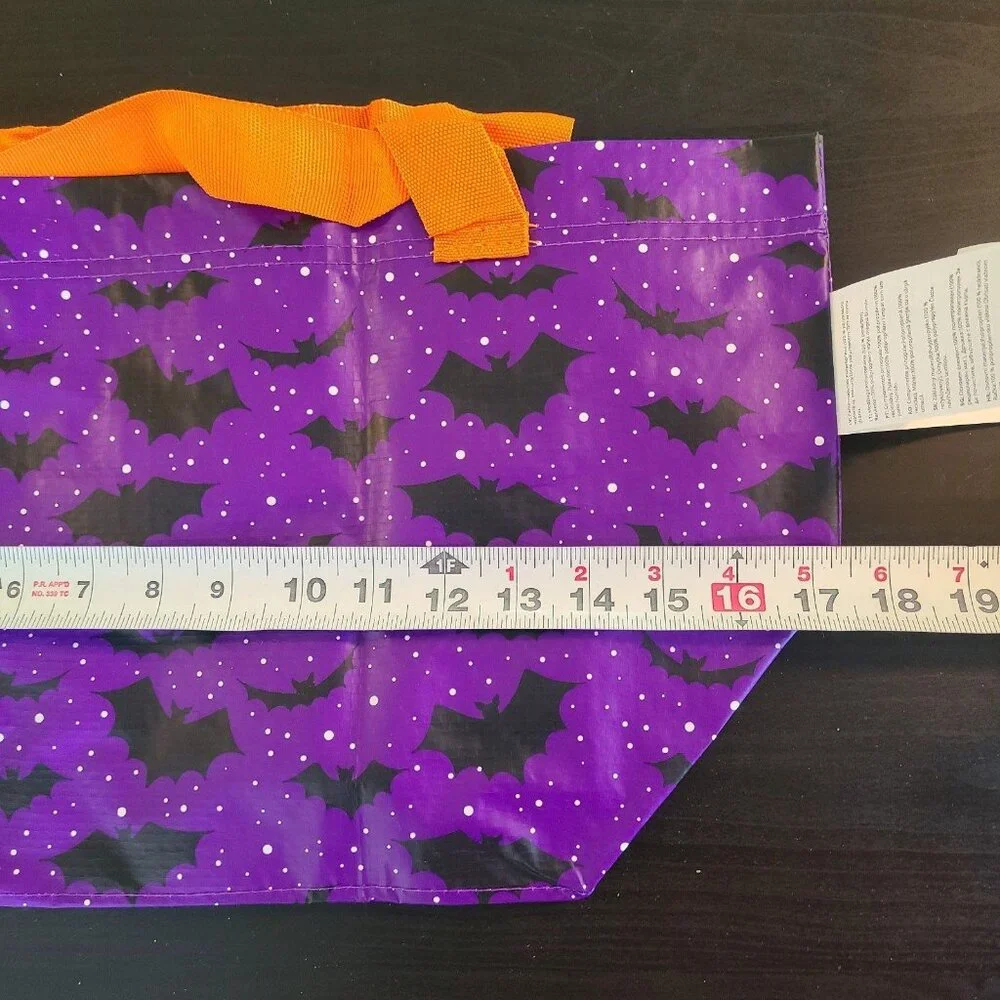 Ikea HÖSTAGILLE KUSTFYR Bag Lilac Purple Bats Pattern Halloween